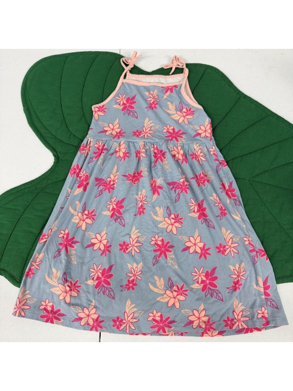 Coco Moon Hawaii Bamboo Girls 7/8 Tiare Floral Spaghetti Strap Dress